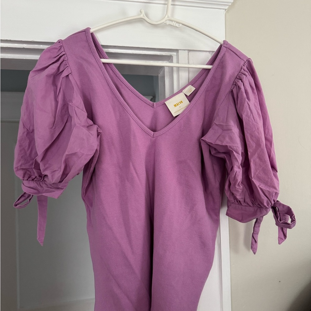 Purple Puff Sleeve Top